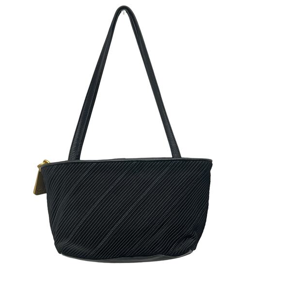 Sharif Americana Canvas Shoulder Bag Black Purse Heavy Gold Metal Vintage - Picture 1 of 8